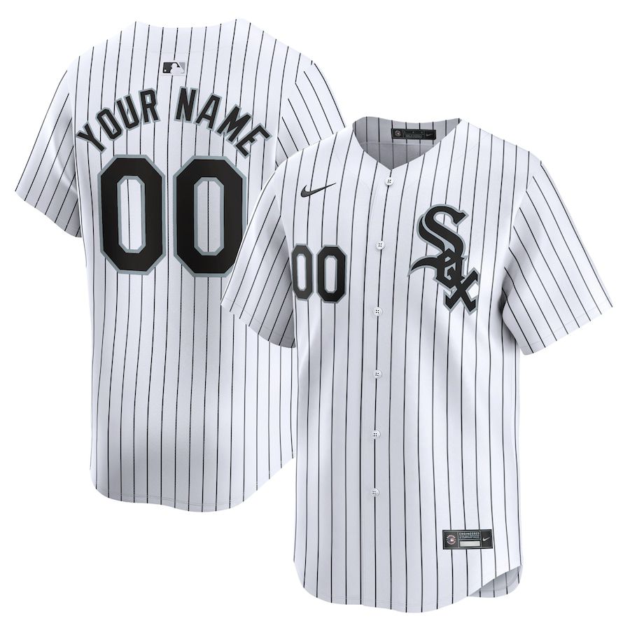 Men Chicago White Sox Nike White Home Limited Custom MLB Jersey->chicago white sox->MLB Jersey